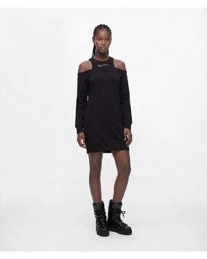 KL Jeans Cold-Shoulder Sweat Dress - Black