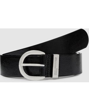 KL Jeans Round Buckle Leather Belt - Black
