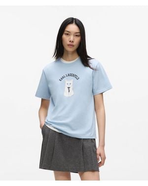 KARL LAGERFELD Ikon Choupette Sketch T-Shirt - Blue