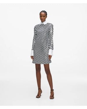 KARL LAGERFELD Checkerboard Sequin Mini Dress - White