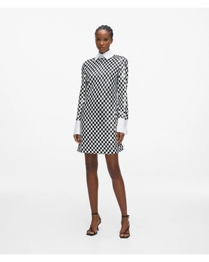 KARL LAGERFELD Checkerboard Sequin Mini Dress - White