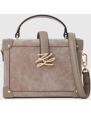 KARL LAGERFELD K/Autograph Drop Small Suede Trunk Bag - Multicolour