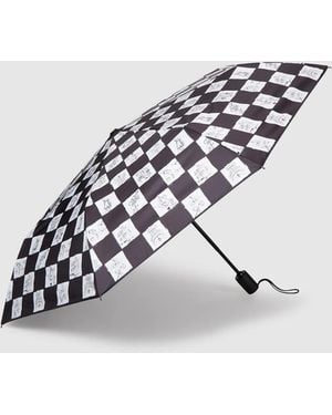 KARL LAGERFELD K/Ballet Checked Small Umbrella, Multicoloured - White