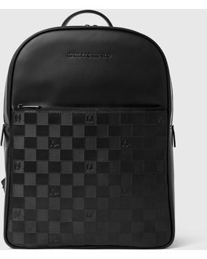 KARL LAGERFELD Monogram Checkerboard Backpack - Black