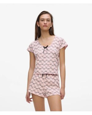 KARL LAGERFELD Signature Bow Pyjama Set - Pink