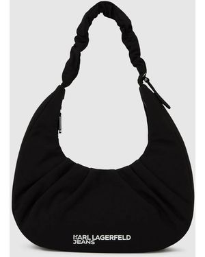 KL Jeans Gathered Hobo Bag - Black