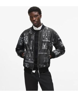 KARL LAGERFELD Reversible Maison De Karl Bomber Jacket - Black