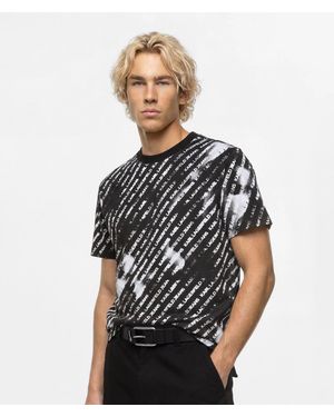 KL Jeans All-Over Ombré Logo T-Shirt - Black