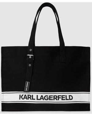 Karl Lagerfeld Logo Beach Bag - Black