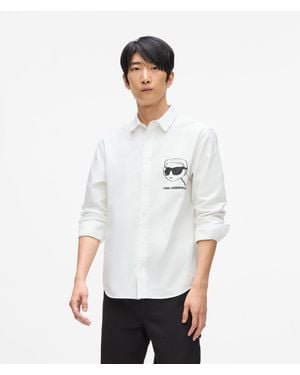 KARL LAGERFELD Ikon Sketch Shirt - White