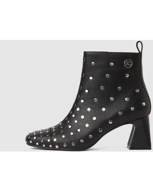KARL LAGERFELD Beata Studded Ankle Boots - Black