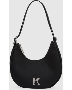 KL Jeans Twin Strap Moon Bag - Black