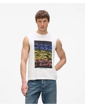 KL Jeans Karl Love Letter Tank Top - White