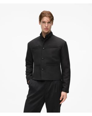 KARL LAGERFELD Kl Studio Stand Collar Cropped Jacket - Black