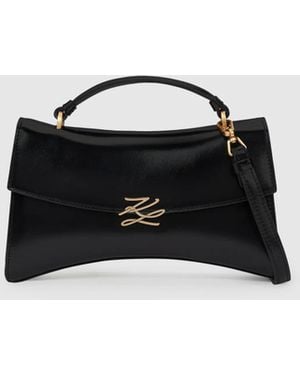 KARL LAGERFELD K/Autograph Twist Henkeltasche, Damen, Größe - Schwarz
