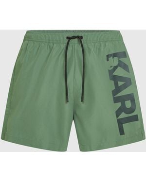 KARL LAGERFELD Logo Short Boardshorts - Green