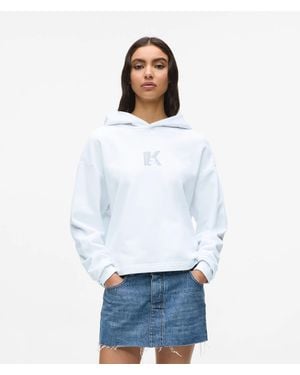 KL Jeans Regular K Logo Hoodie - White