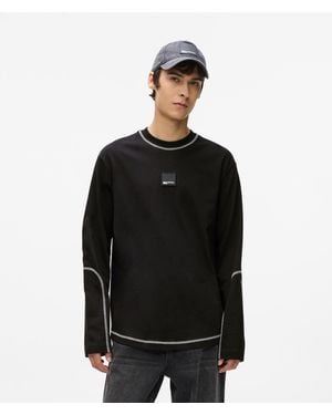 KL Jeans Contrast Stitch Long-Sleeved T-Shirt - Black