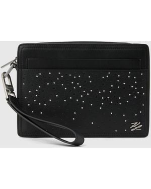 KARL LAGERFELD Exclusive K/Autograph Rhinestone Pouch - Black