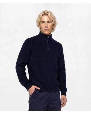 KL Jeans Pullover Mit Halbhohem Reißverschluss Und Box-Logo, Herren, Größe - Blau