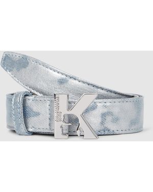KL Jeans K-Logo Denim Belt - White