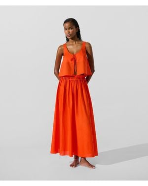 KARL LAGERFELD K/Signature Beach Maxi Skirt - Red