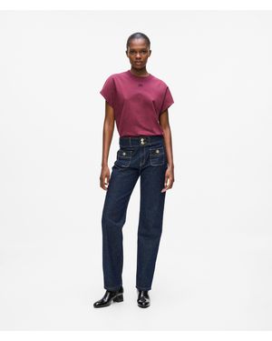 KARL LAGERFELD Button-Detail Straight Jeans - Pink