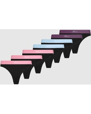 KARL LAGERFELD Signature Thong – 7-Pack, Multicoloured - White