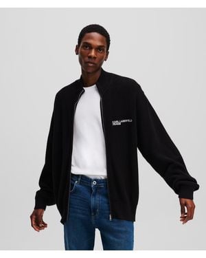 Karl Lagerfeld Zip-up Jumper - Blue