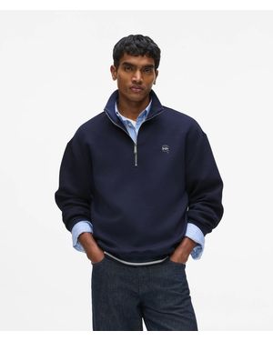 KARL LAGERFELD Ikon Half Zip Sweatshirt - Blue