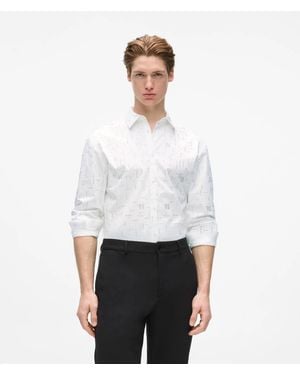 KARL LAGERFELD Monogram Rhinestone Shirt - White