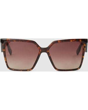 Karl Lagerfeld Lunettes De Soleil Géométriques Fines, Femme, Taille - Marron