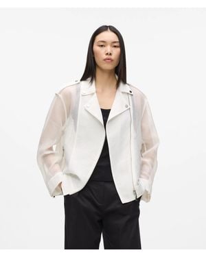 KARL LAGERFELD Organza Biker Jacket - White