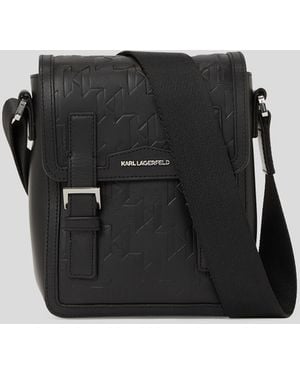 Karl Lagerfeld K/loom Leather Crossbody Bag - Black