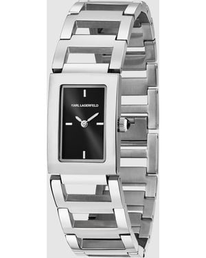 Karl Lagerfeld Klassik Rectangular Watch - White