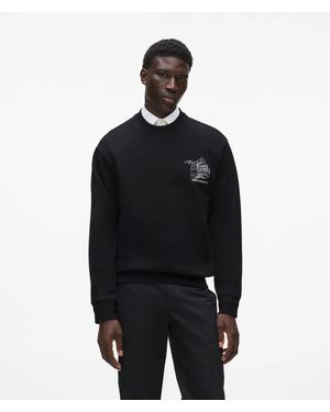 KARL LAGERFELD Sketches Of Rome Sweatshirt - Black