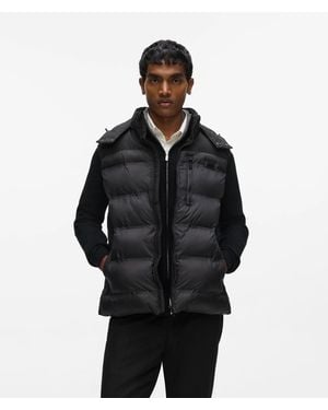 KARL LAGERFELD Hooded Padded Gilet - Black