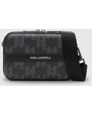 KARL LAGERFELD K/Monogram Canvas Crossbody Case - Black