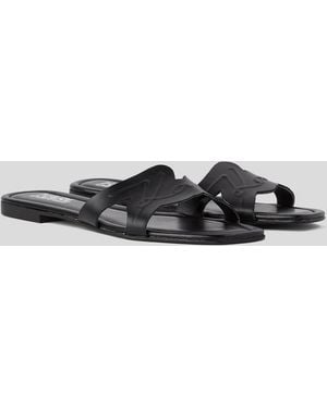 KARL LAGERFELD Brio Signature Cut-Out Sandals - Black