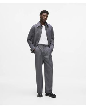 KARL LAGERFELD Pinstripe Wool‑Blend Trousers - White