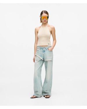 KL Jeans Frayed Mid-Rise Relaxed Jeans - Blue