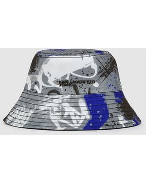 KL Jeans Reversible Graffiti Bucket Hat, Multicoloured - Blue
