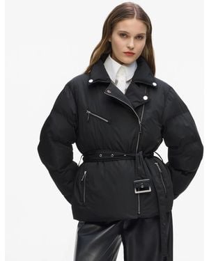 KARL LAGERFELD Biker Puffer Jacket - Black