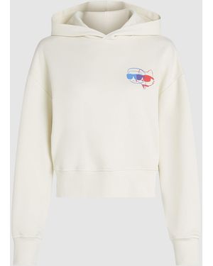 Karl Lagerfeld Sweat À Capuche Court Avec Ikon De Couleurs Vives, Femme, Taille - Blanc
