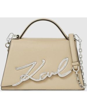 KARL LAGERFELD K/Signature Medium Crossbody Bag - Natural
