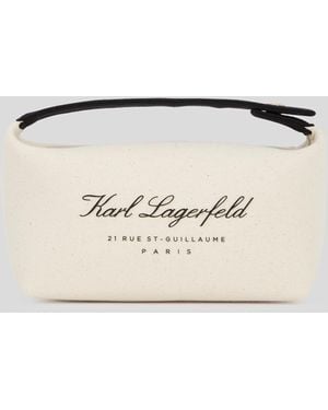 KARL LAGERFELD Hotel Karl Canvas Pouch - Natural
