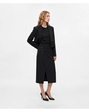 KARL LAGERFELD Jupe Portefeuille Ajustée, Femme, Taille - Noir