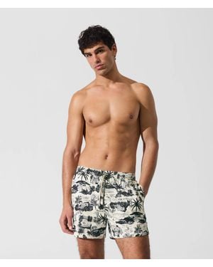 KARL LAGERFELD All-Over-Print Short Boardshorts, Multicoloured - Green
