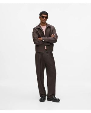 KARL LAGERFELD Straight-Leg Wool‑Blend Trousers - White