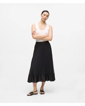 Karl Lagerfeld Jupe Plissée En Satin, Femme, Taille - Blanc